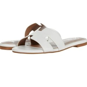 White leather alibi sandals